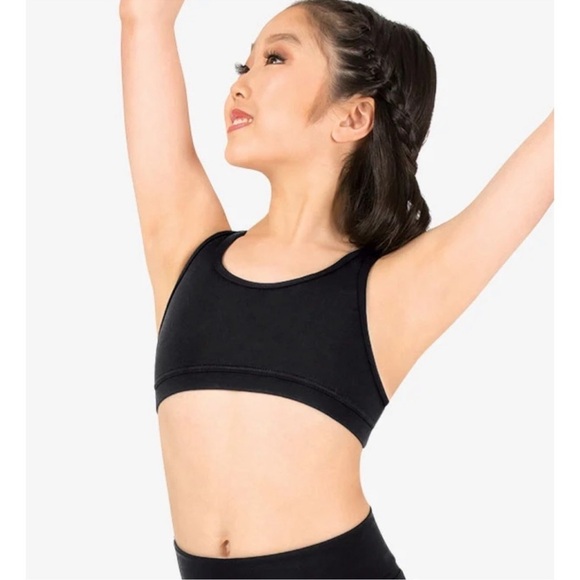 NWT Capezio Kids Girls Black Bra Top Intermediate - Picture 1 of 8
